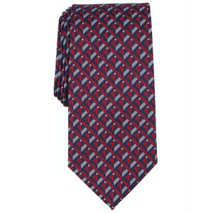 Perry Ellis Men Leray Grid-Print Tie Cognac